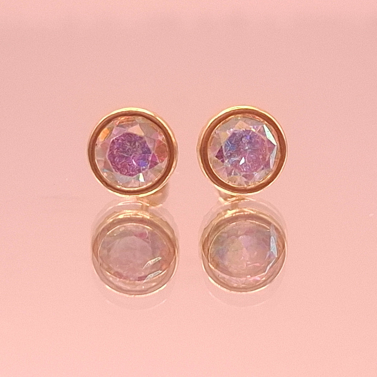 Aretes Tornasol de Oro 10K con CZ