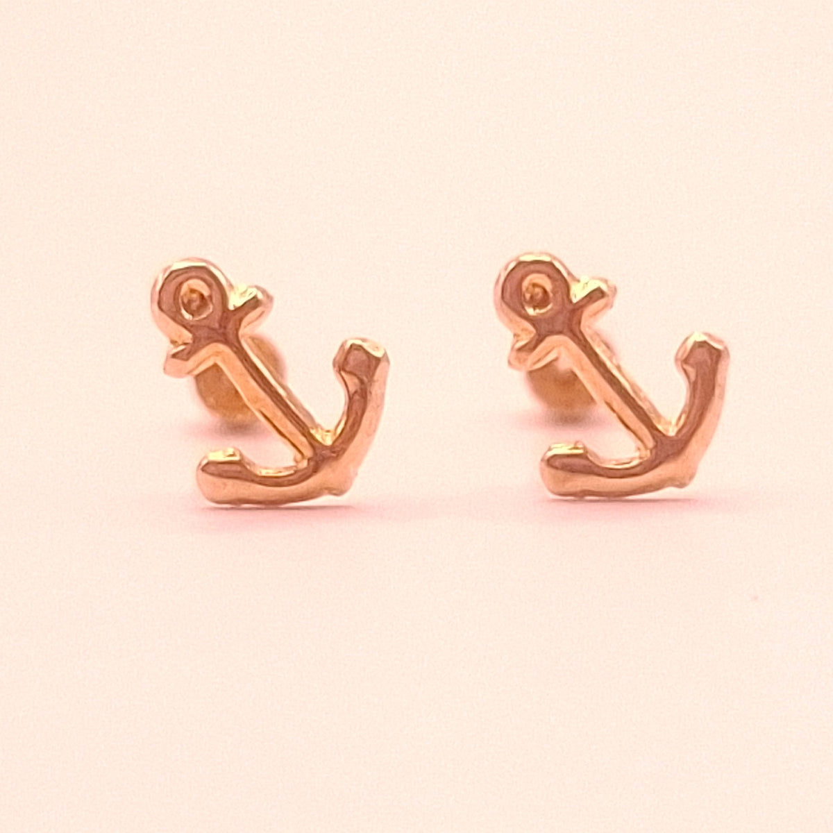 Aretes de Ancla Oro 10k