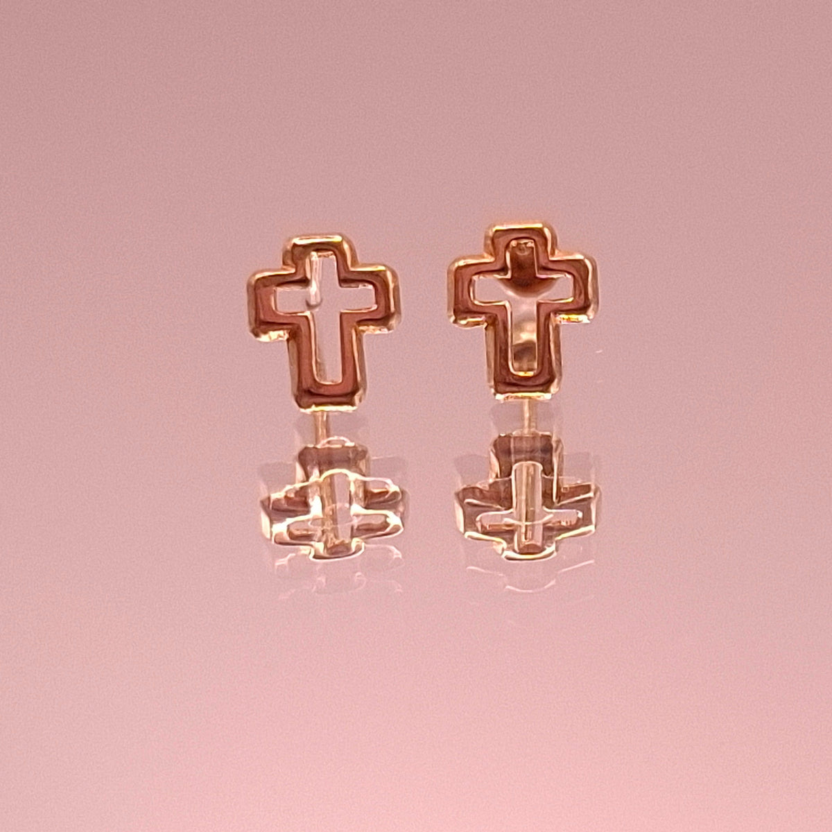 Aretes Cruz Santa Oro 10k