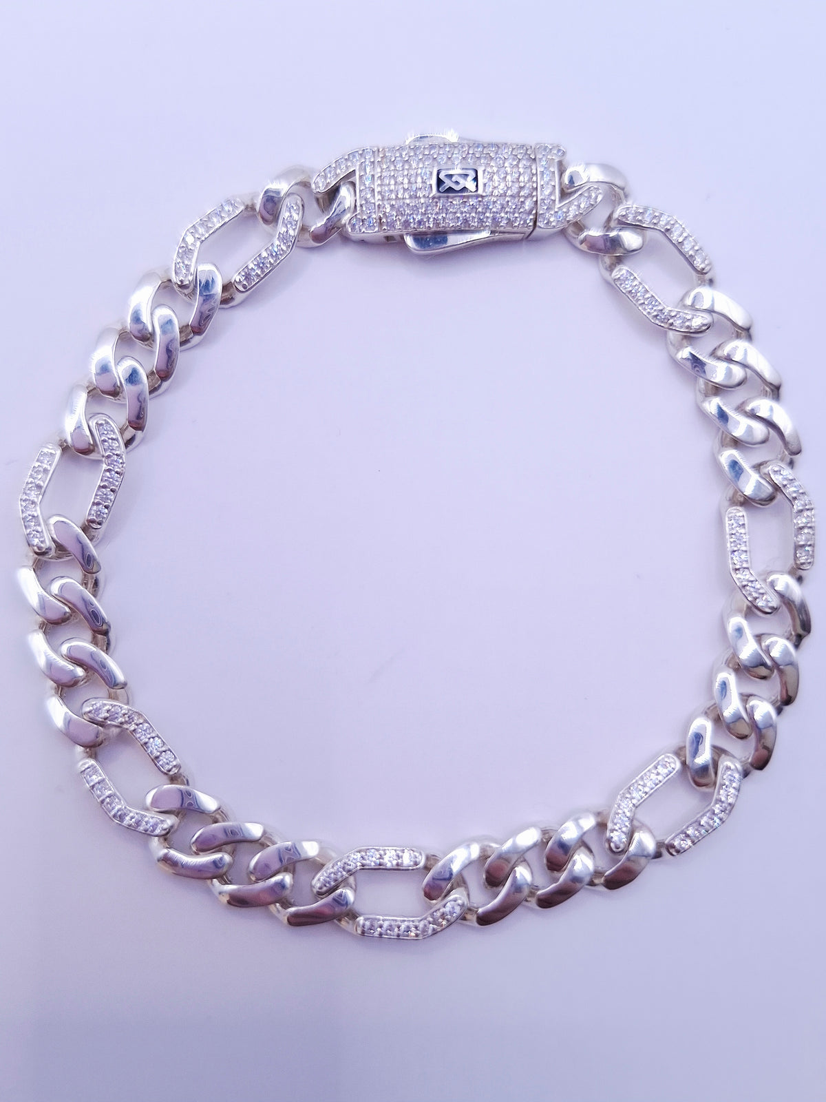 Pulsera Fígaro Plata Broche Caja
