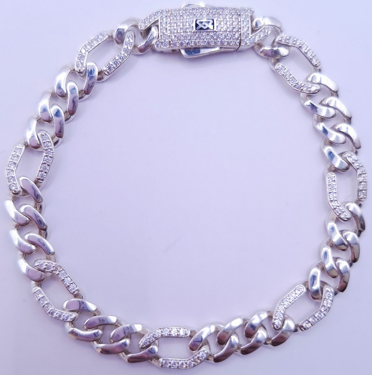 Pulsera Fígaro Plata Broche Caja