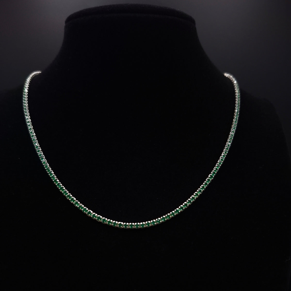 Collar Tenis Verde CZ S.925