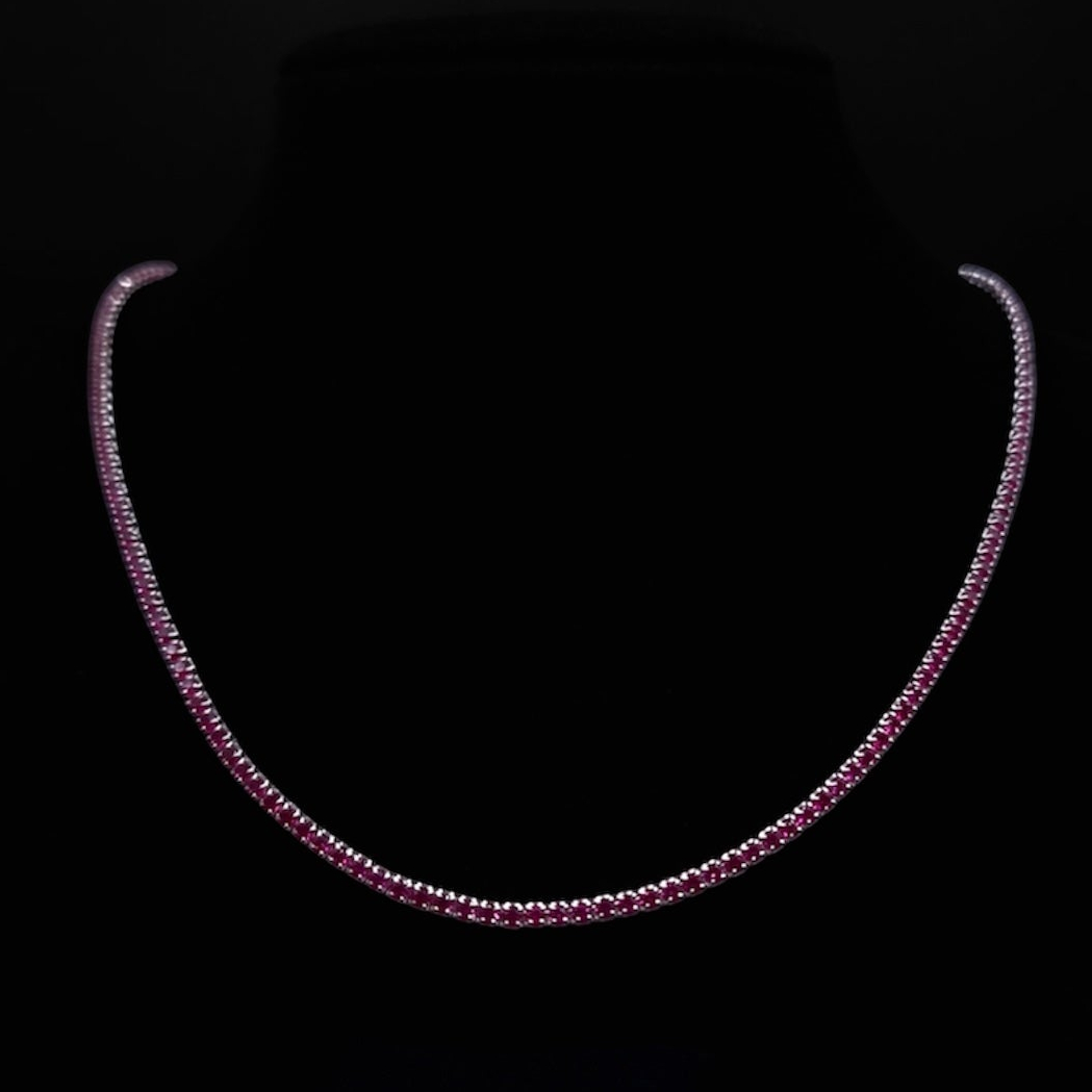Collar Tenis Rosa CZ S.925