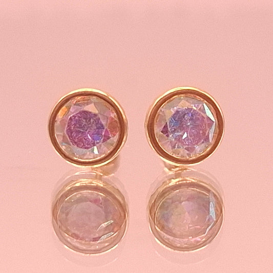 Aretes Tornasol de Oro 10K con CZ