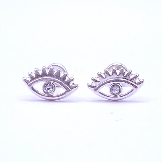 Aretes Ojo CZ Plata