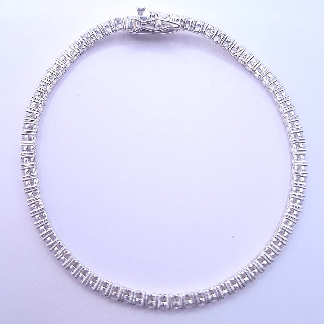 Pulsera Tenis CZ corte Diamante Plata S.925