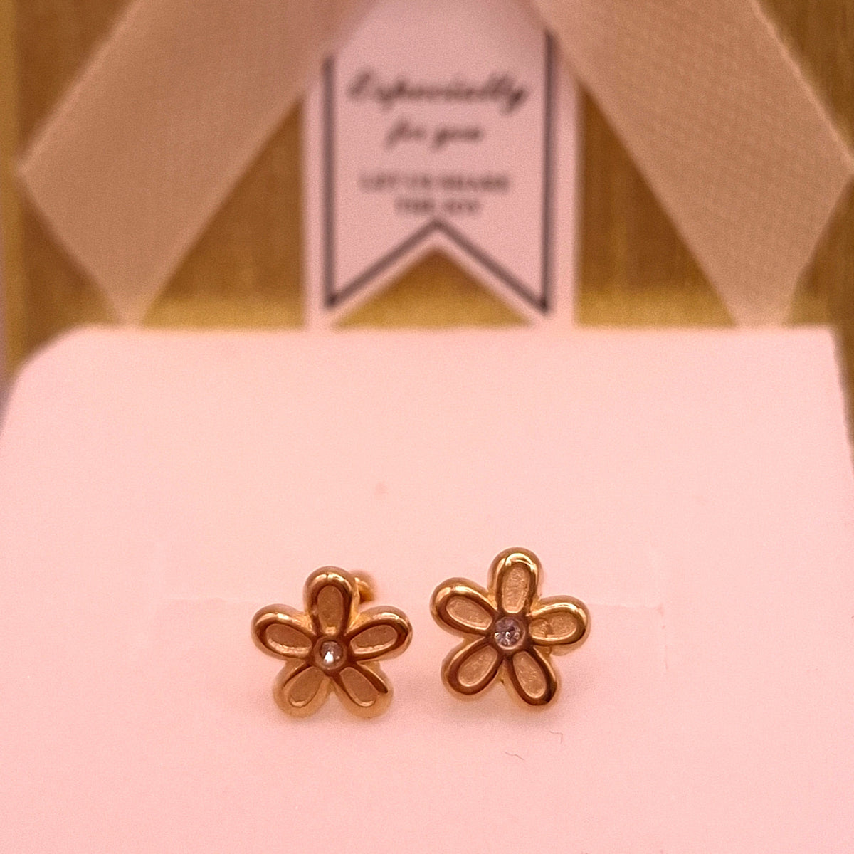 Aretes Flor Oro 10k