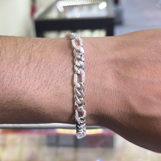 Pulso Tejido Cartier con CZ corte Diamante Plata S.925 — Estructura y Brillo en la Muñeca
