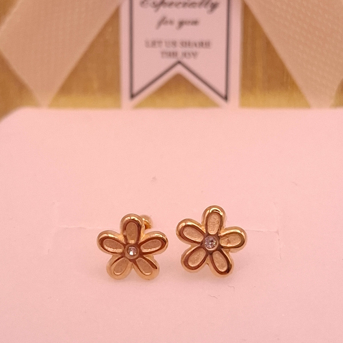 Aretes Flor Oro 10k