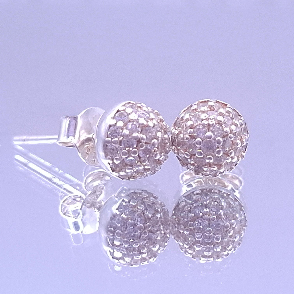 Aretes Bola de Fuego Plata