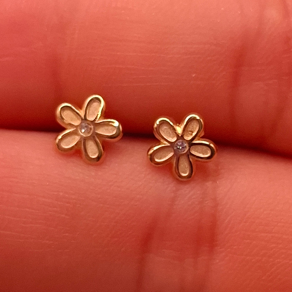 Aretes Flor Oro 10k