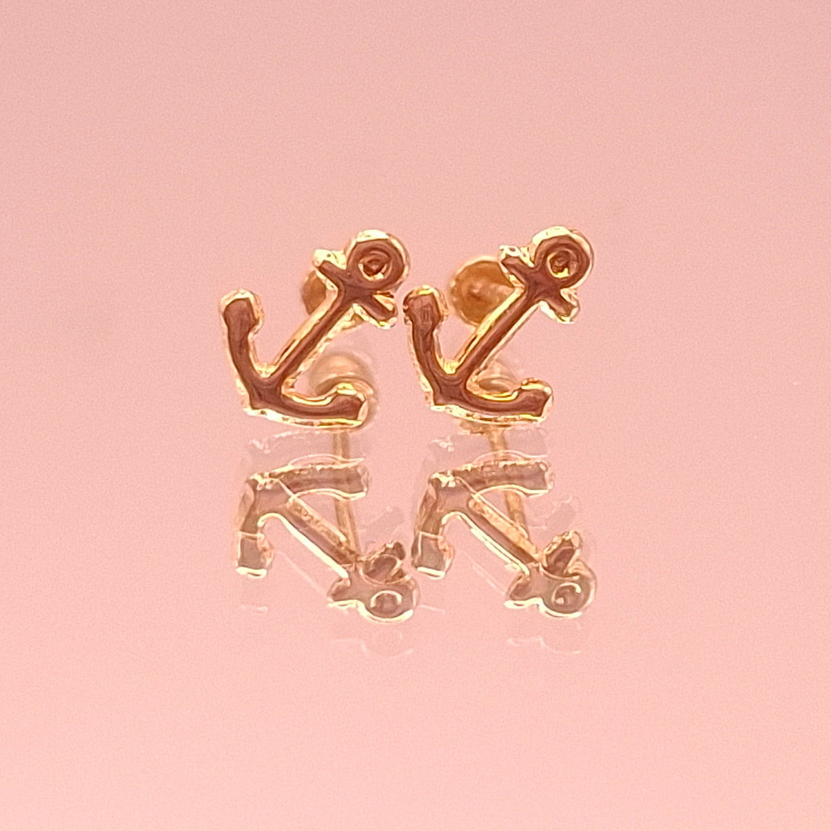 Aretes de Ancla Oro 10k