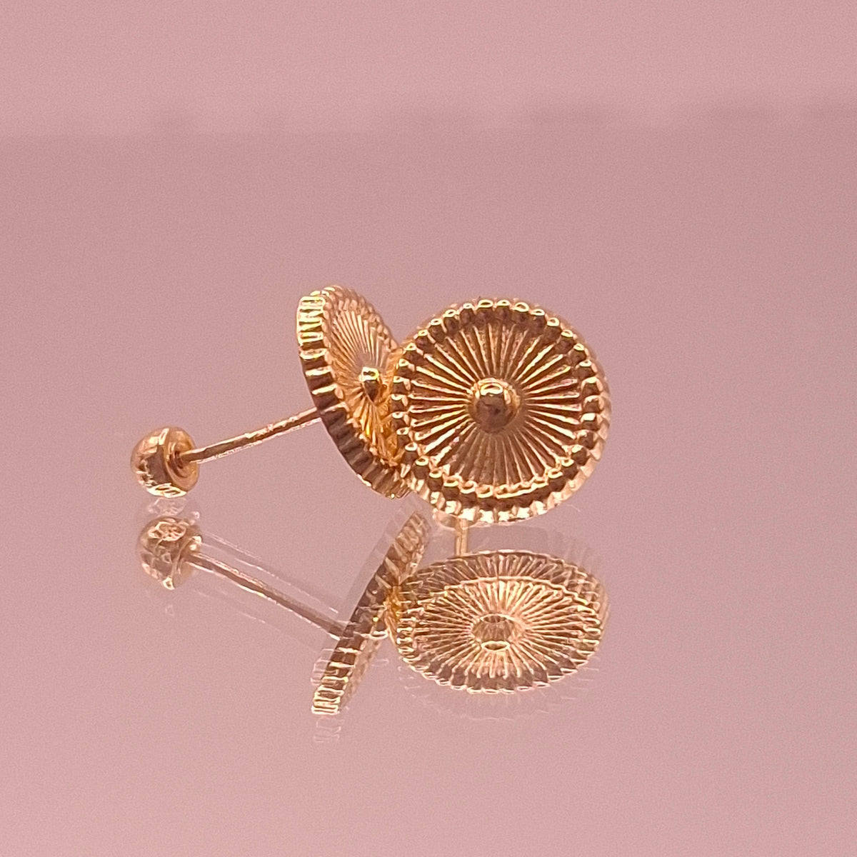 Aretes Sol Radiante Oro 10k