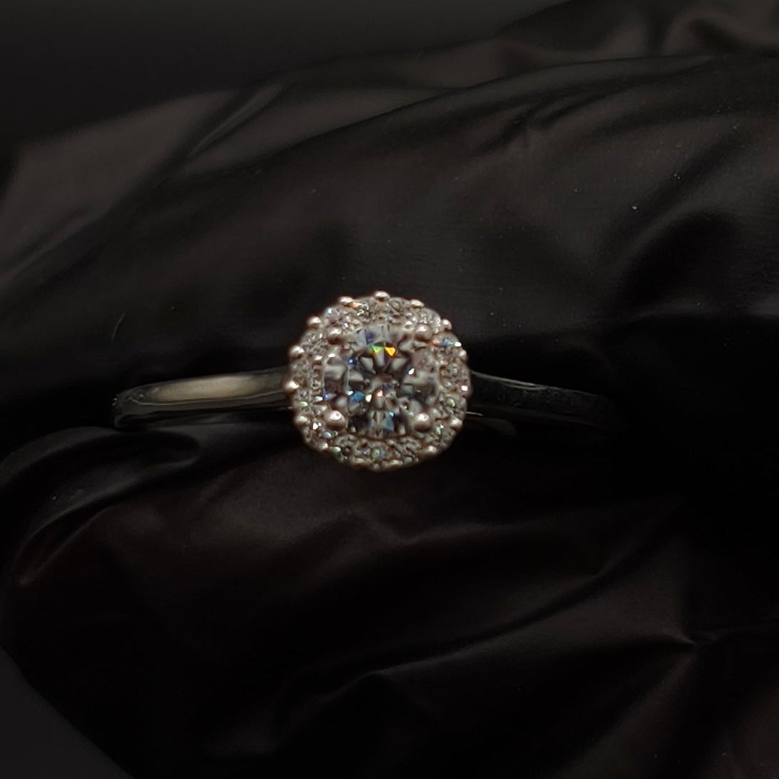 Anillo Promesa CZ Blanca Plata