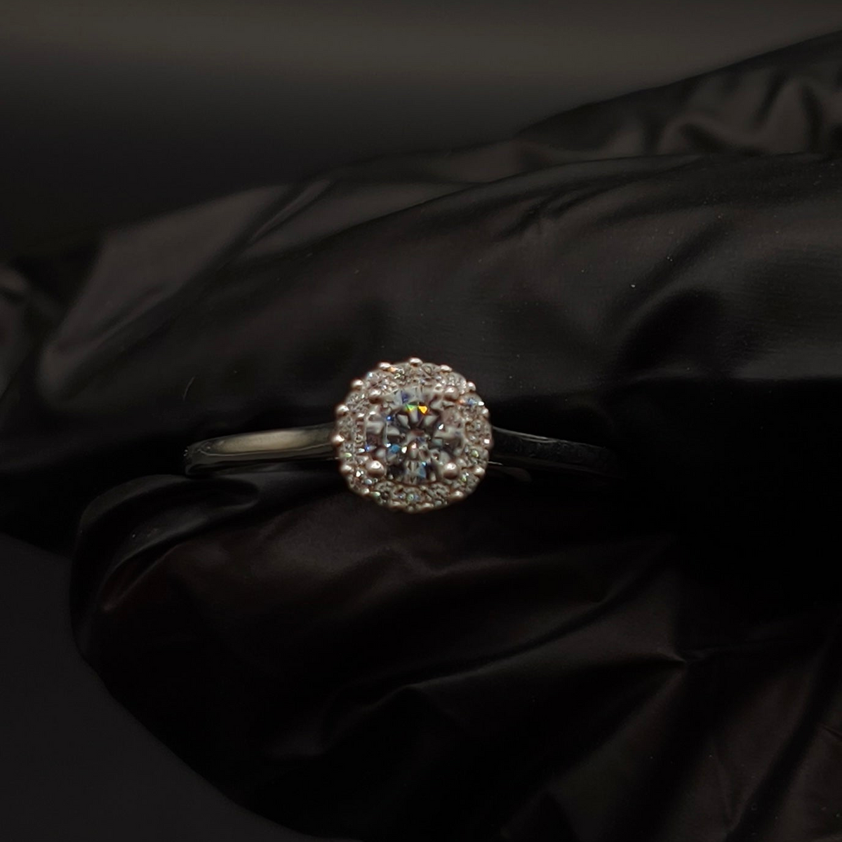 Anillo Promesa CZ Blanca Plata