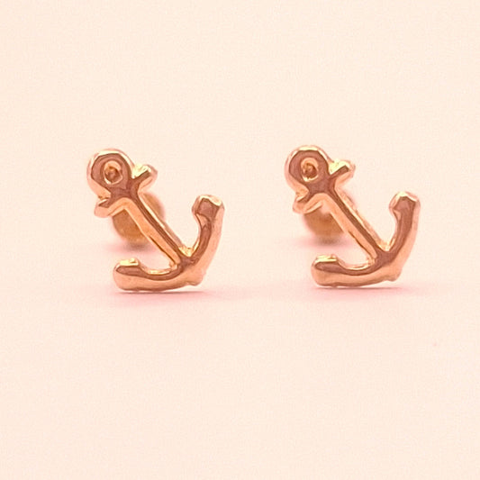 Aretes de Ancla Oro 10k