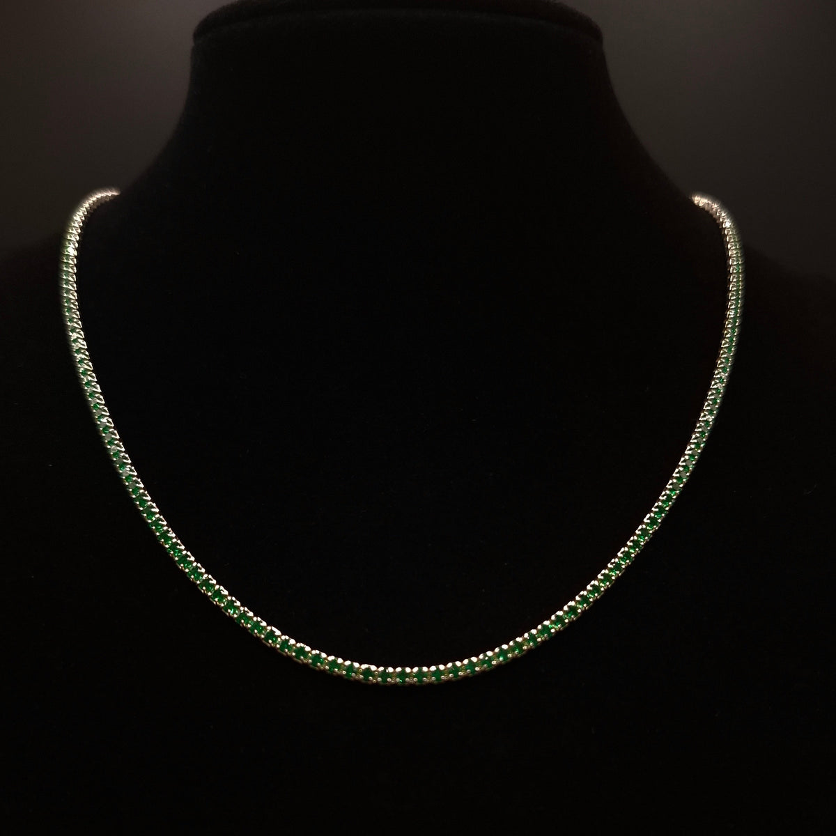 Collar Tenis Verde CZ S.925