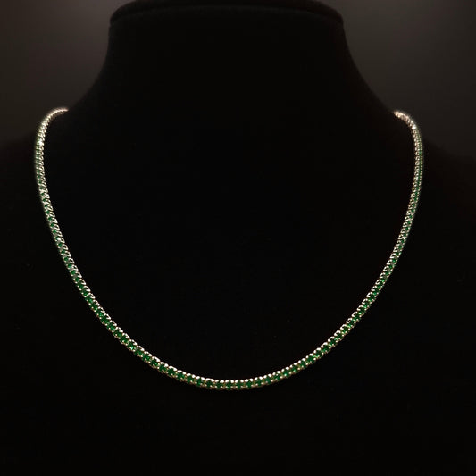 Collar Tenis Verde CZ S.925