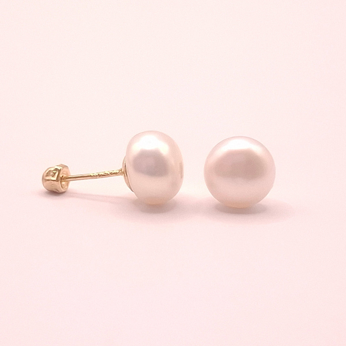 Aretes Perlas Blancas Oro 10k