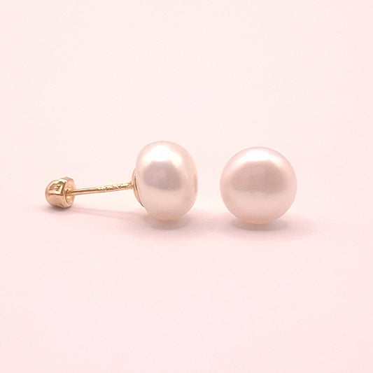 Aretes Perlas Blancas Oro 10k
