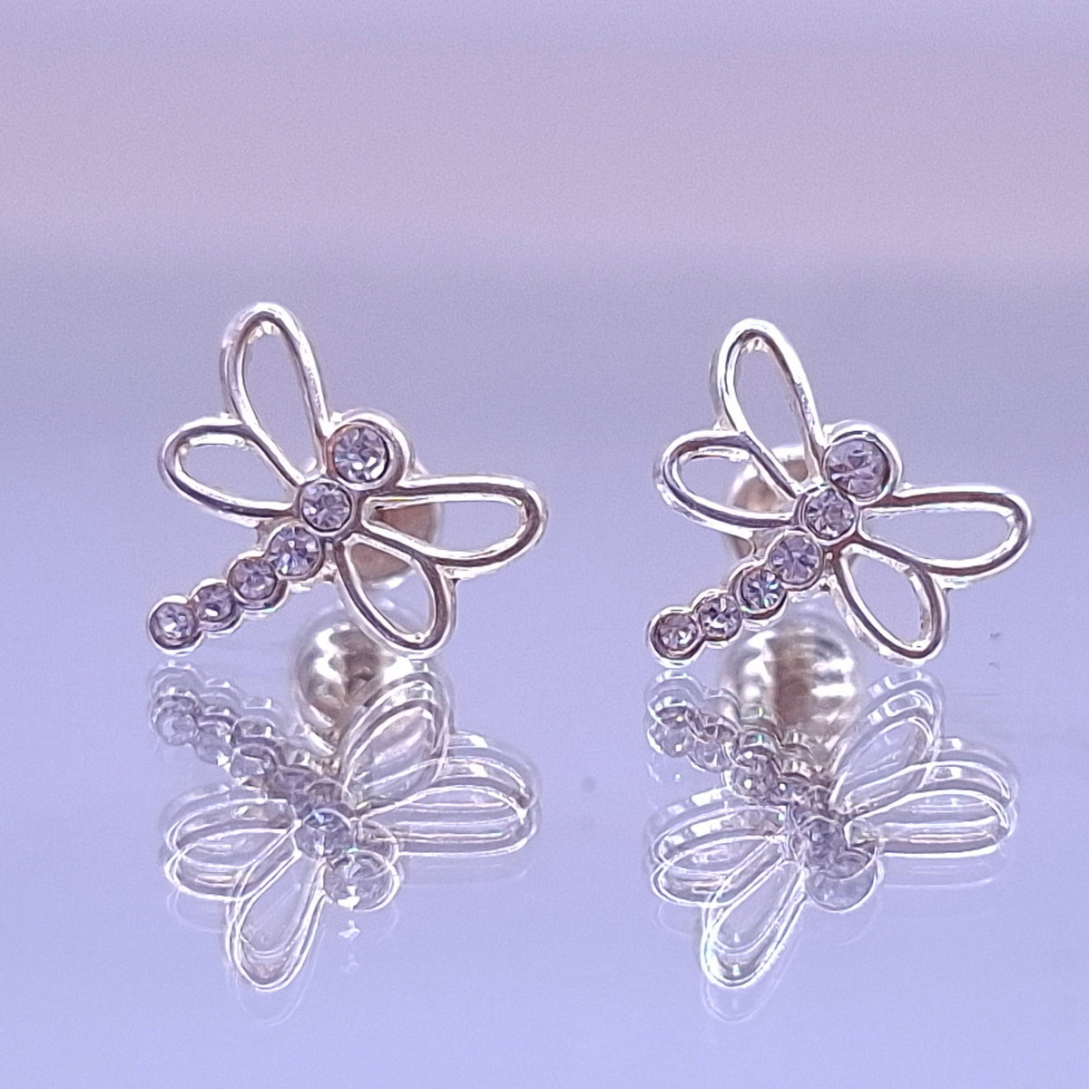 Aretes Libélula CZ Plata