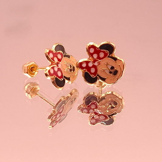 Aretes Mimie Oro sólido 10k