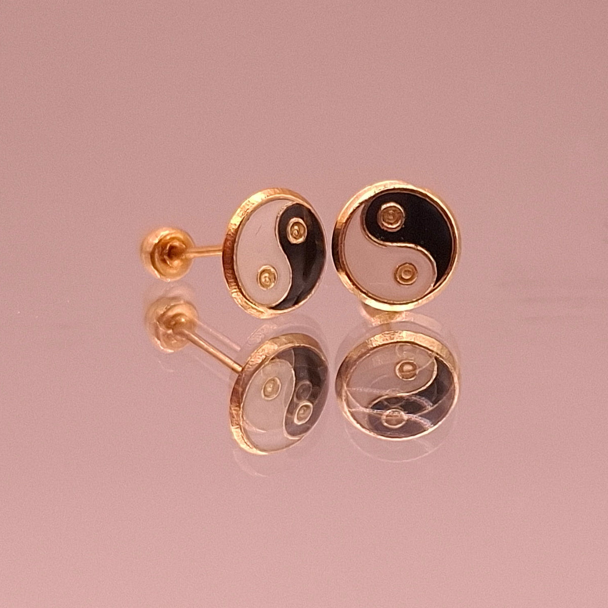 Aretes Yin Yang Oro 10k