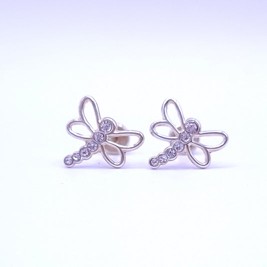 Aretes Libélula CZ Plata