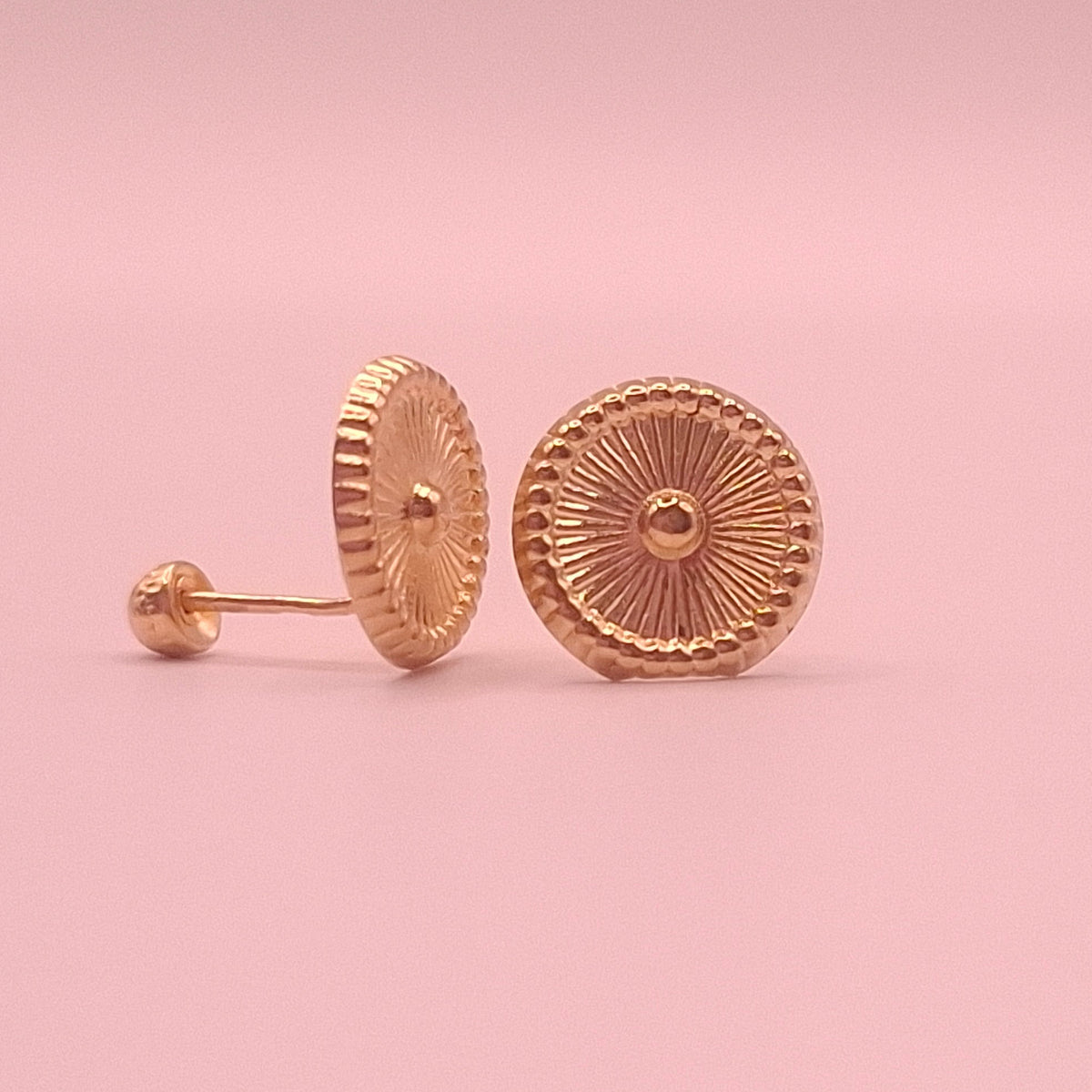 Aretes Sol Radiante Oro 10k