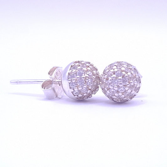 Aretes Bola de Fuego Plata