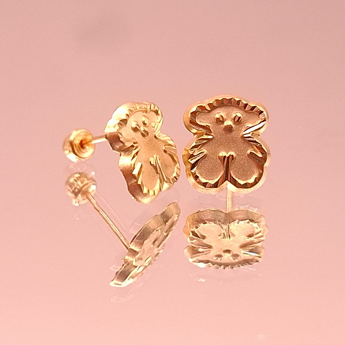 Aretes Osito T• en Oro 10k