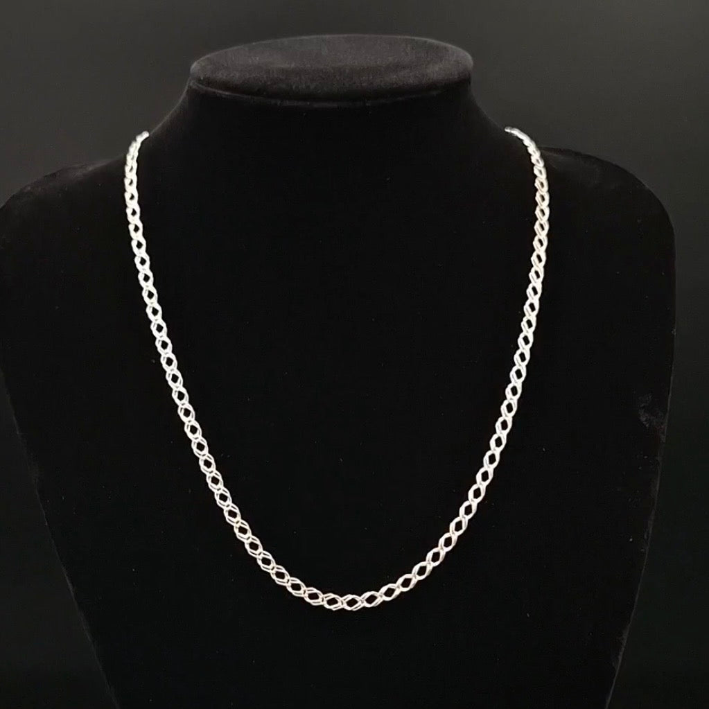 Cadena Rombo Doble Plata S.925 — Textura Única con Brillo Espejo