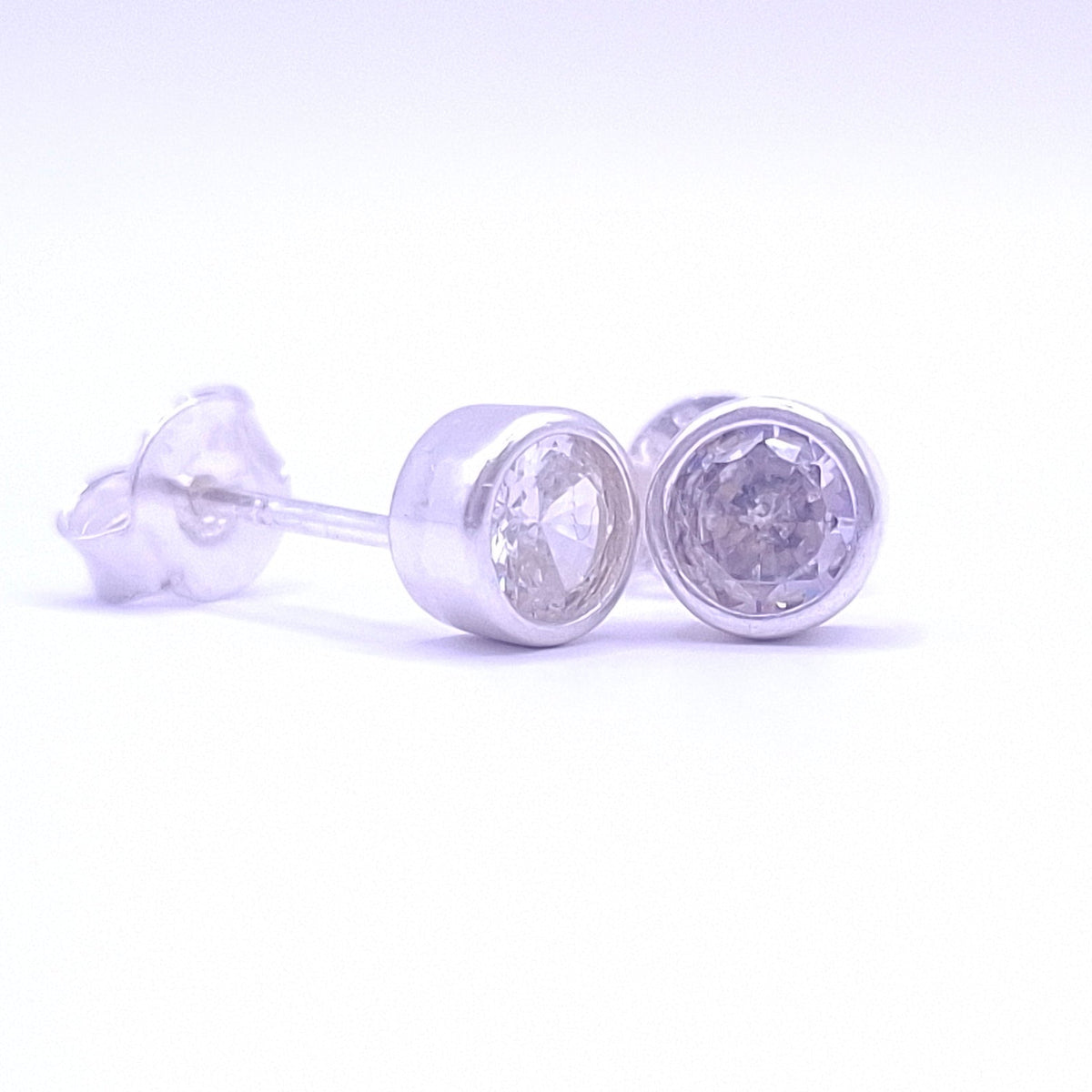 Aretes Tambor CZ Plata