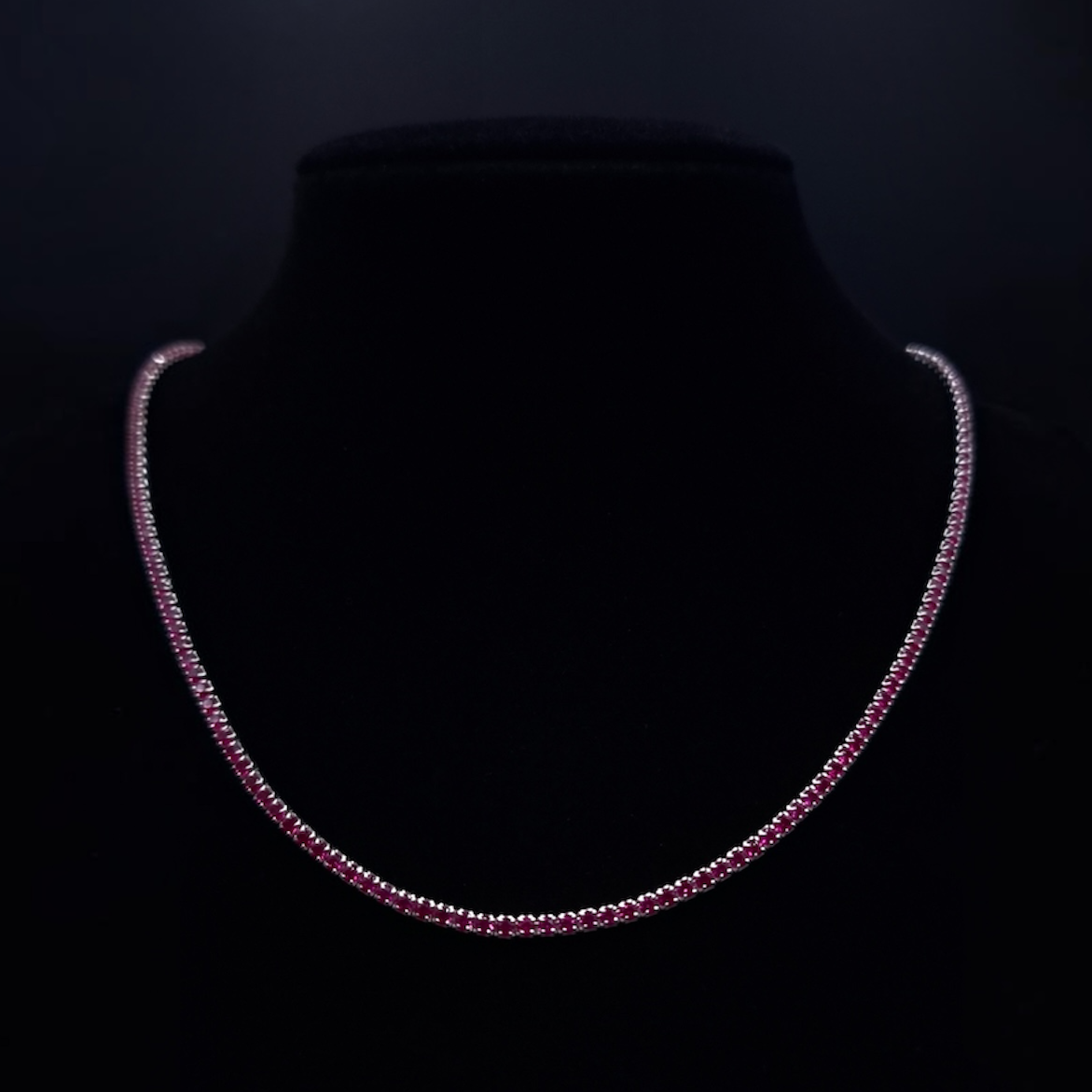 Collar Tenis Rosa CZ S.925