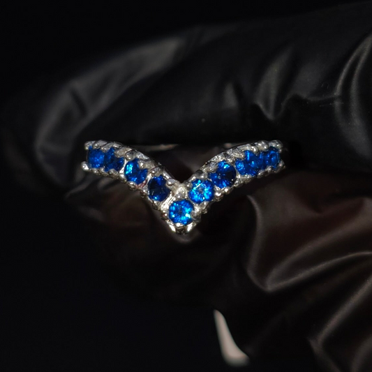 Anillo Paloma Azul CZ Plata