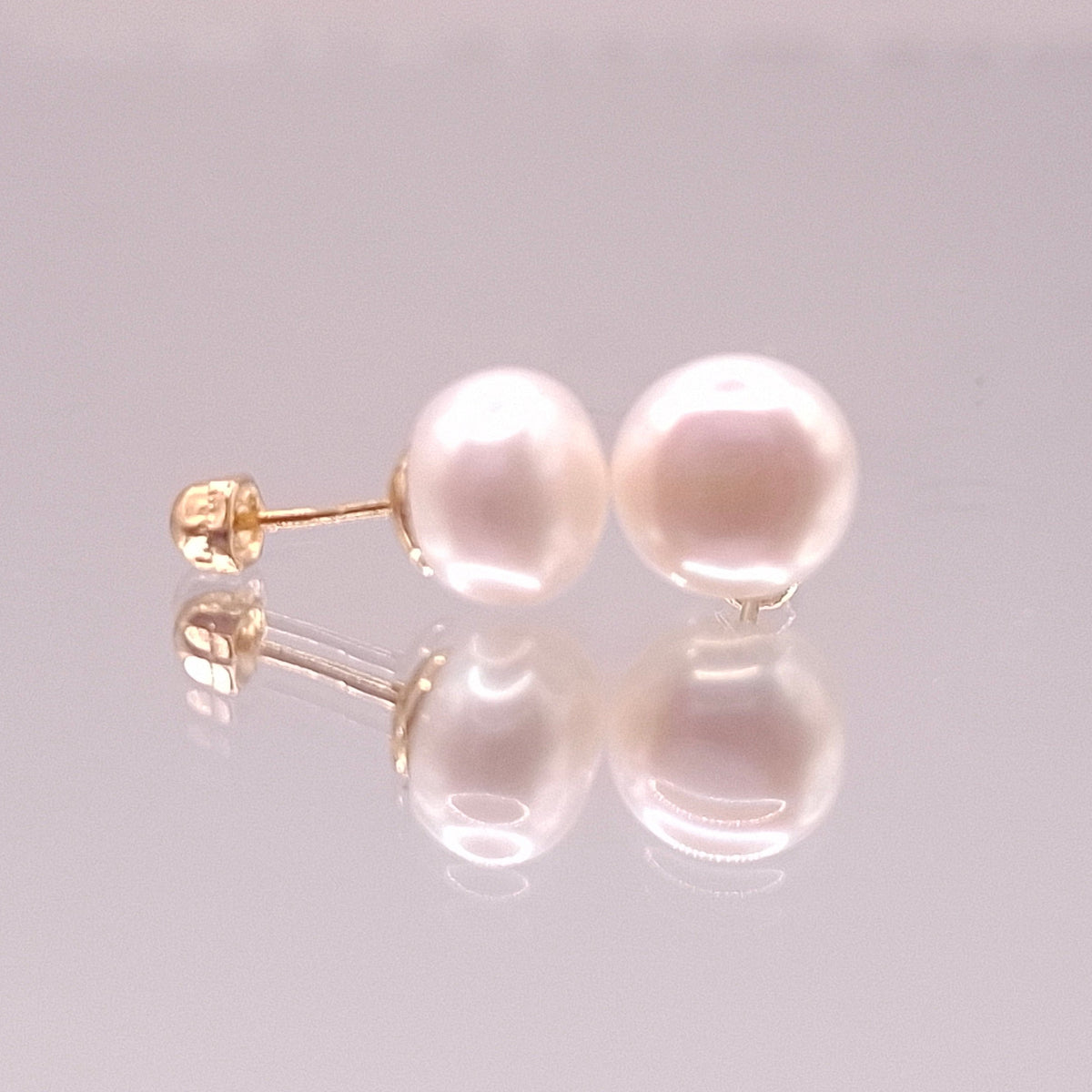 Aretes Perlas Blancas Oro 10k