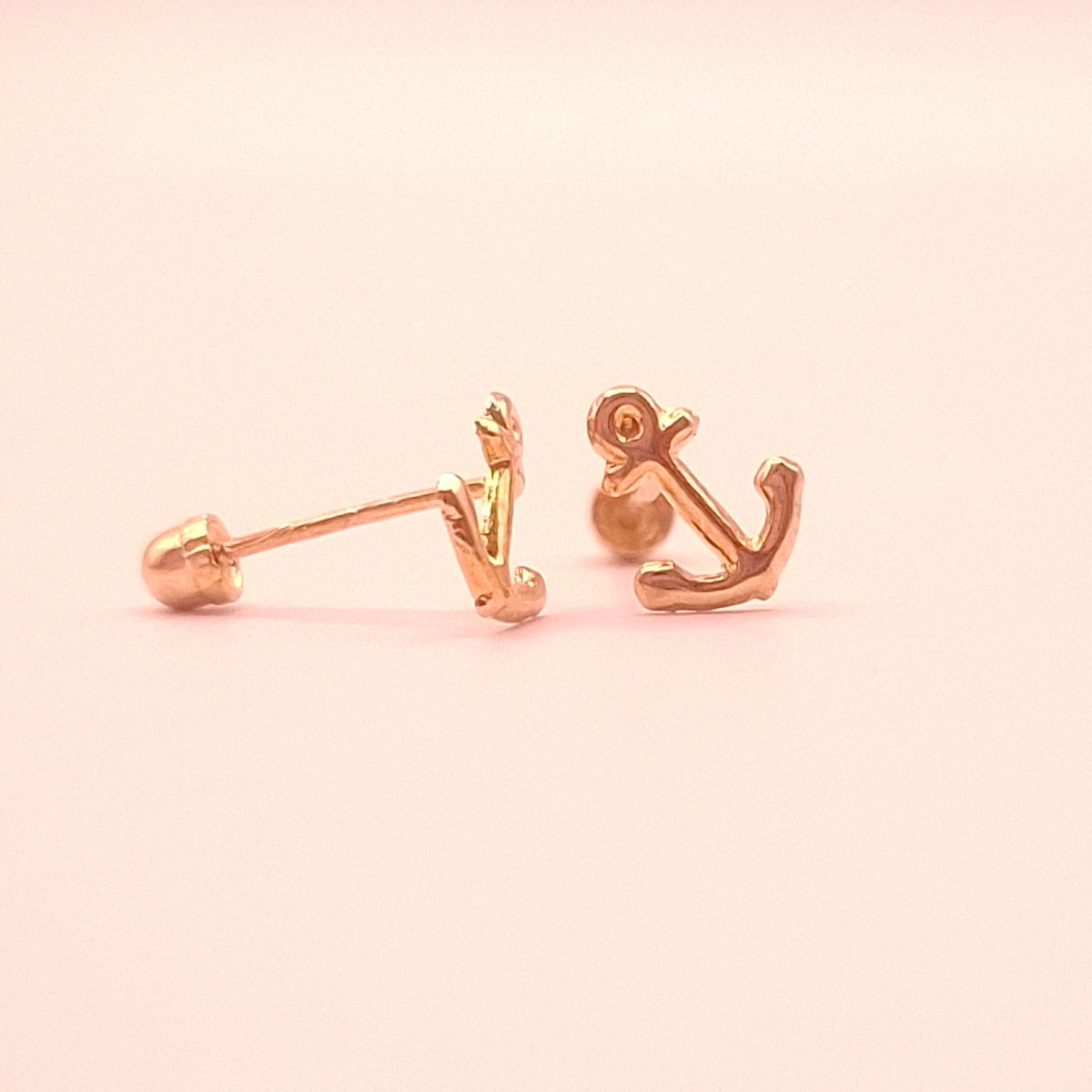 Aretes de Ancla Oro 10k