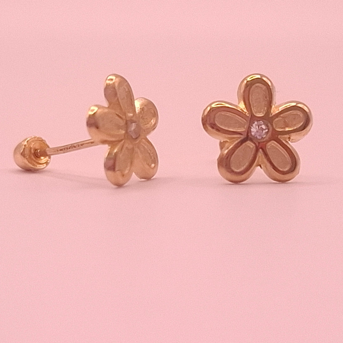 Aretes Flor Oro 10k