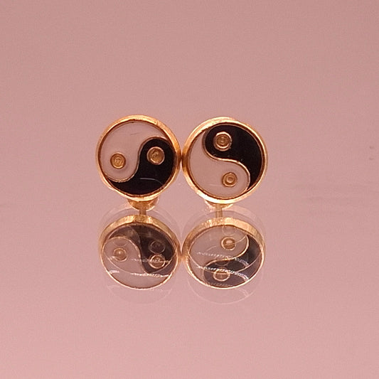 Aretes Yin Yang Oro 10k
