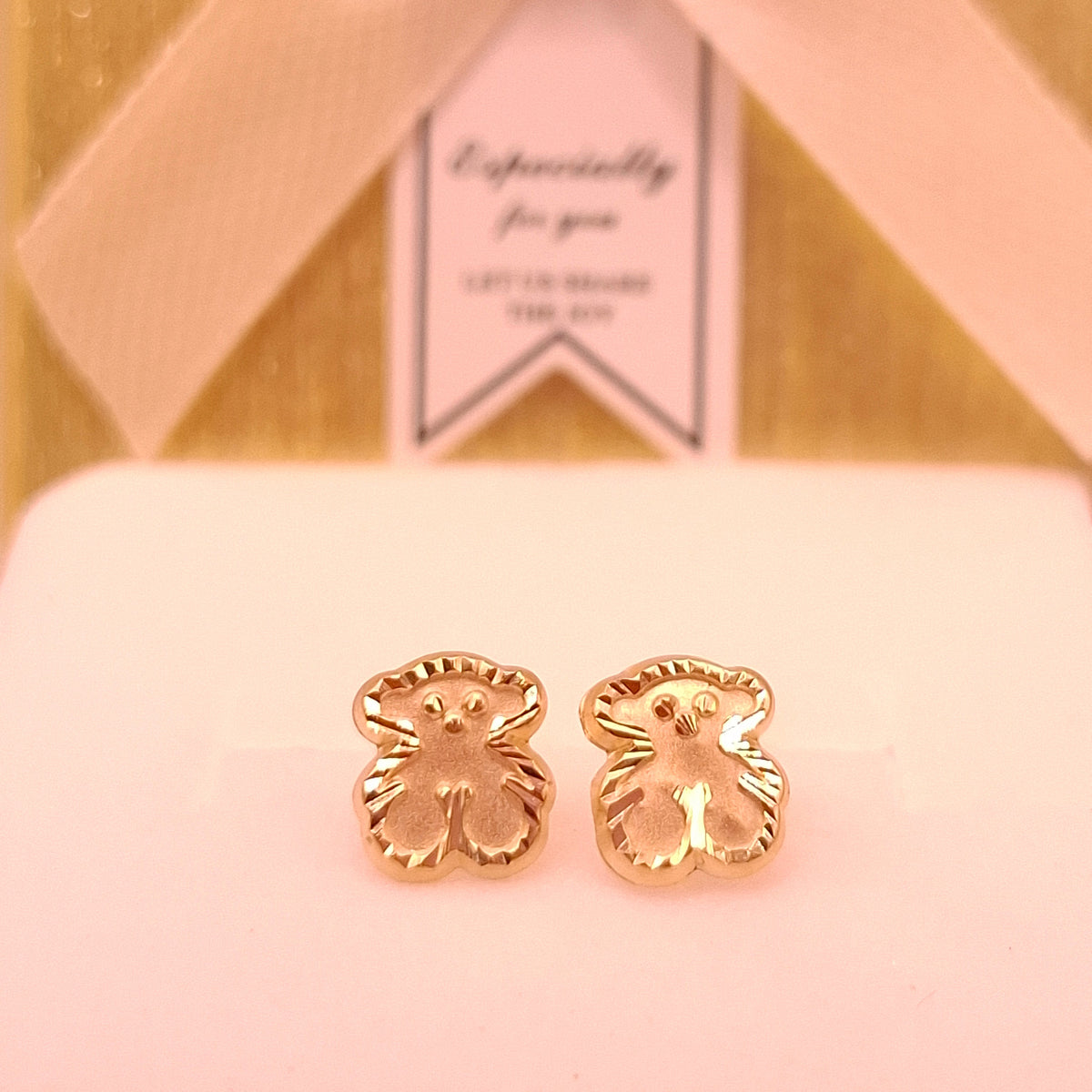 Aretes Osito T• en Oro 10k