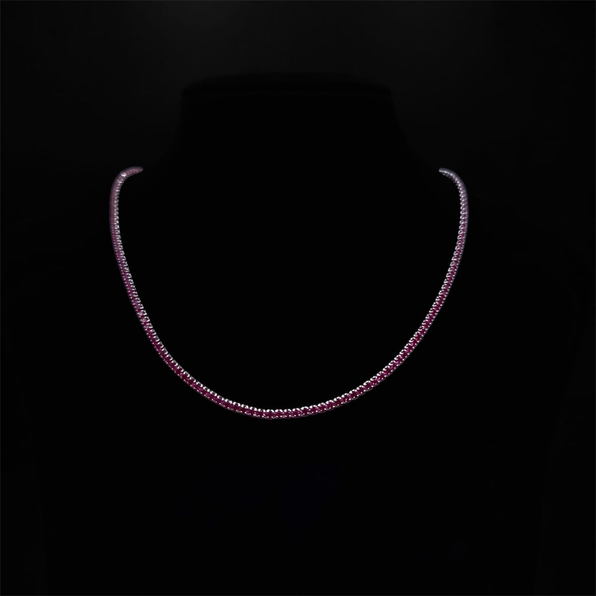 Collar Tenis Rosa CZ S.925