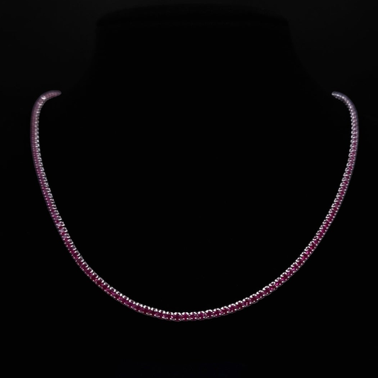 Collar Tenis Rosa CZ S.925