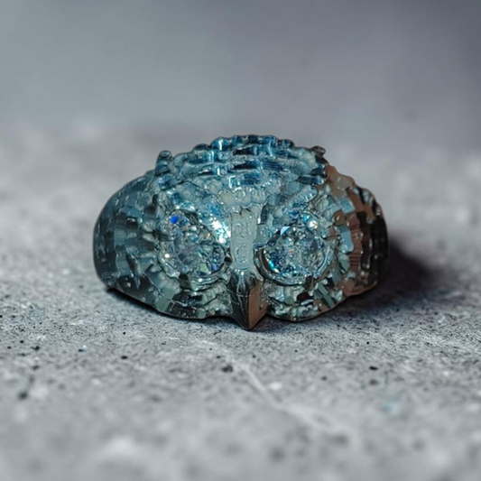 Anillo Búho Blanco — Plata S.925 con Circonia Suiza corte Diamante | Símbol de Sabiduría y Estilo