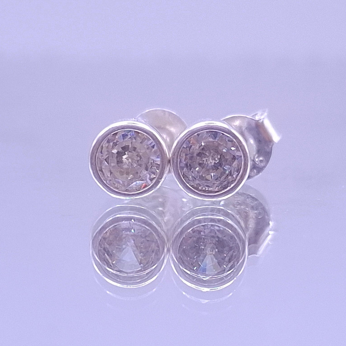 Aretes Sol CZ  Plata