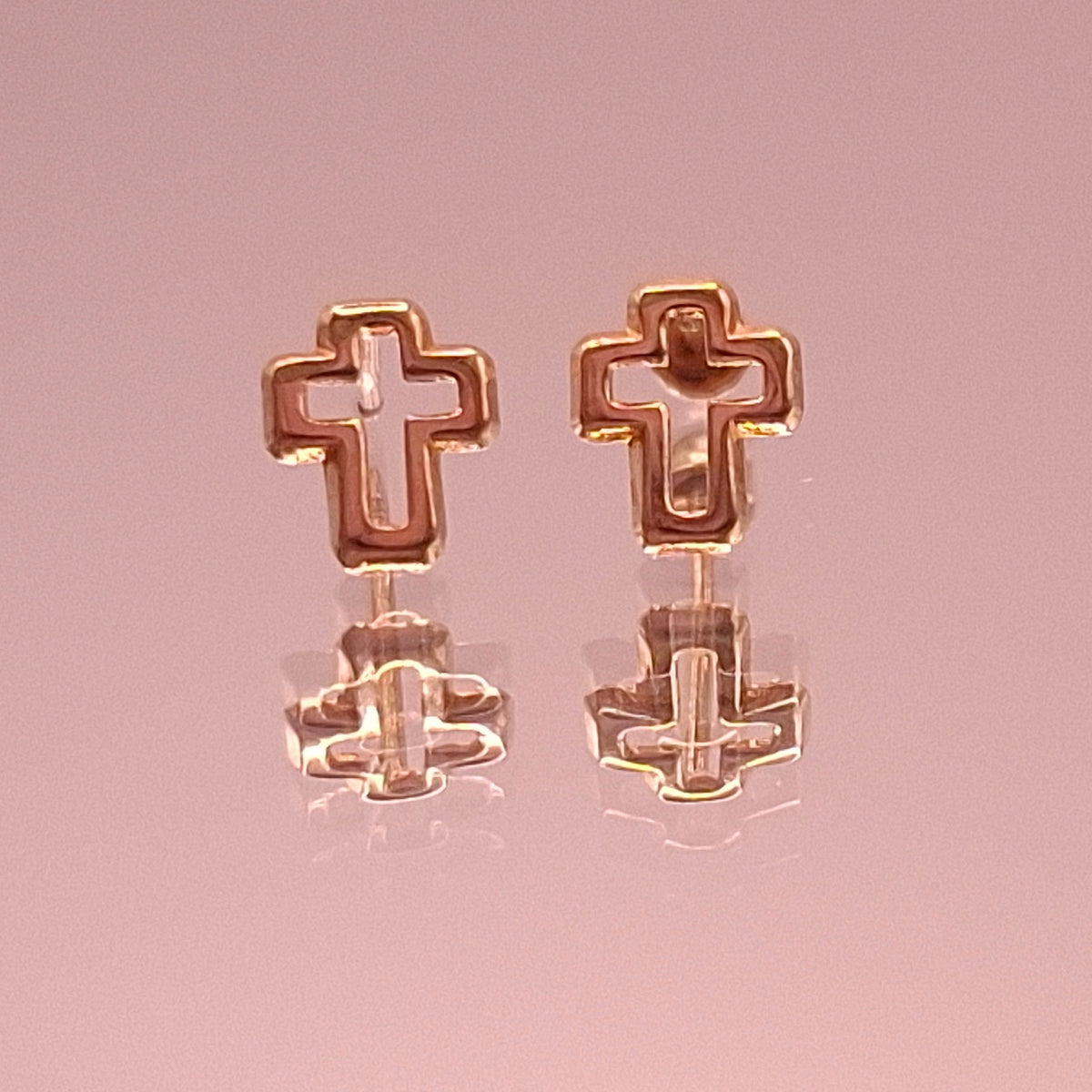 Aretes Cruz Santa Oro 10k