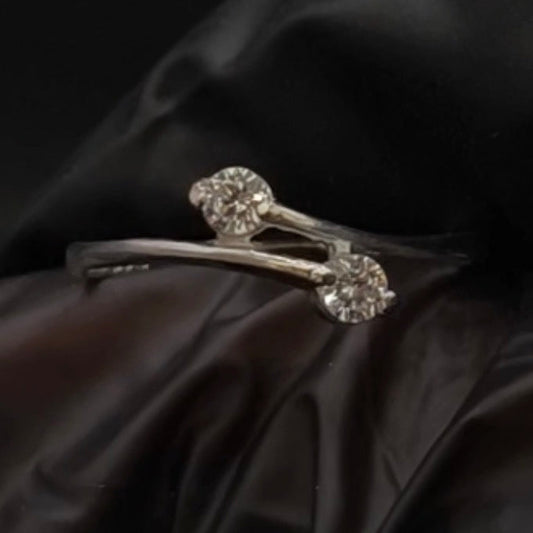 Anillo Tú y Yo CZ Blanca en Plata