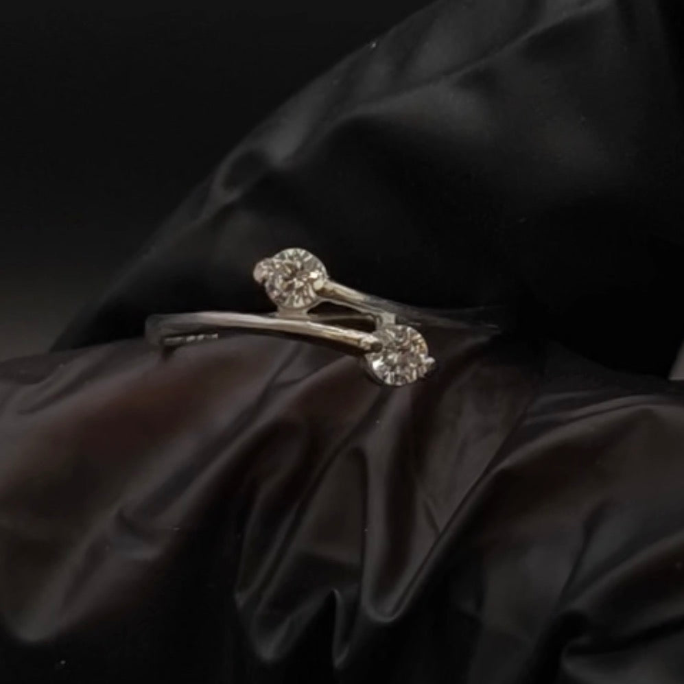 Anillo Tú y Yo CZ Blanca en Plata