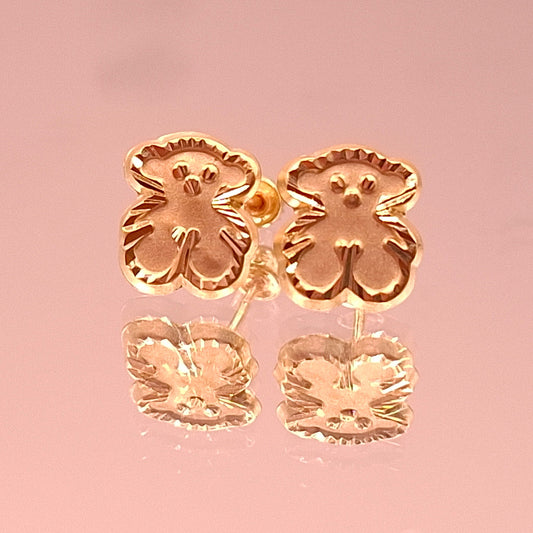 Aretes Osito T• en Oro 10k